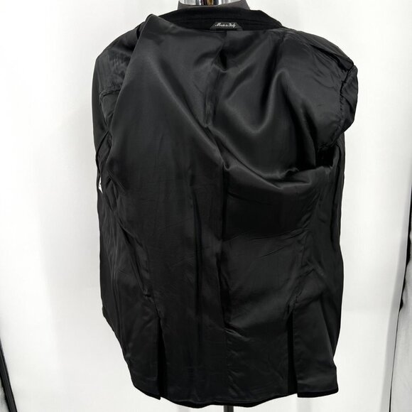 Zanetti 100% Cashmere 3 Button‎ Blazer Black Double Vent Tailored Made in Italy - Picture 7 of 9